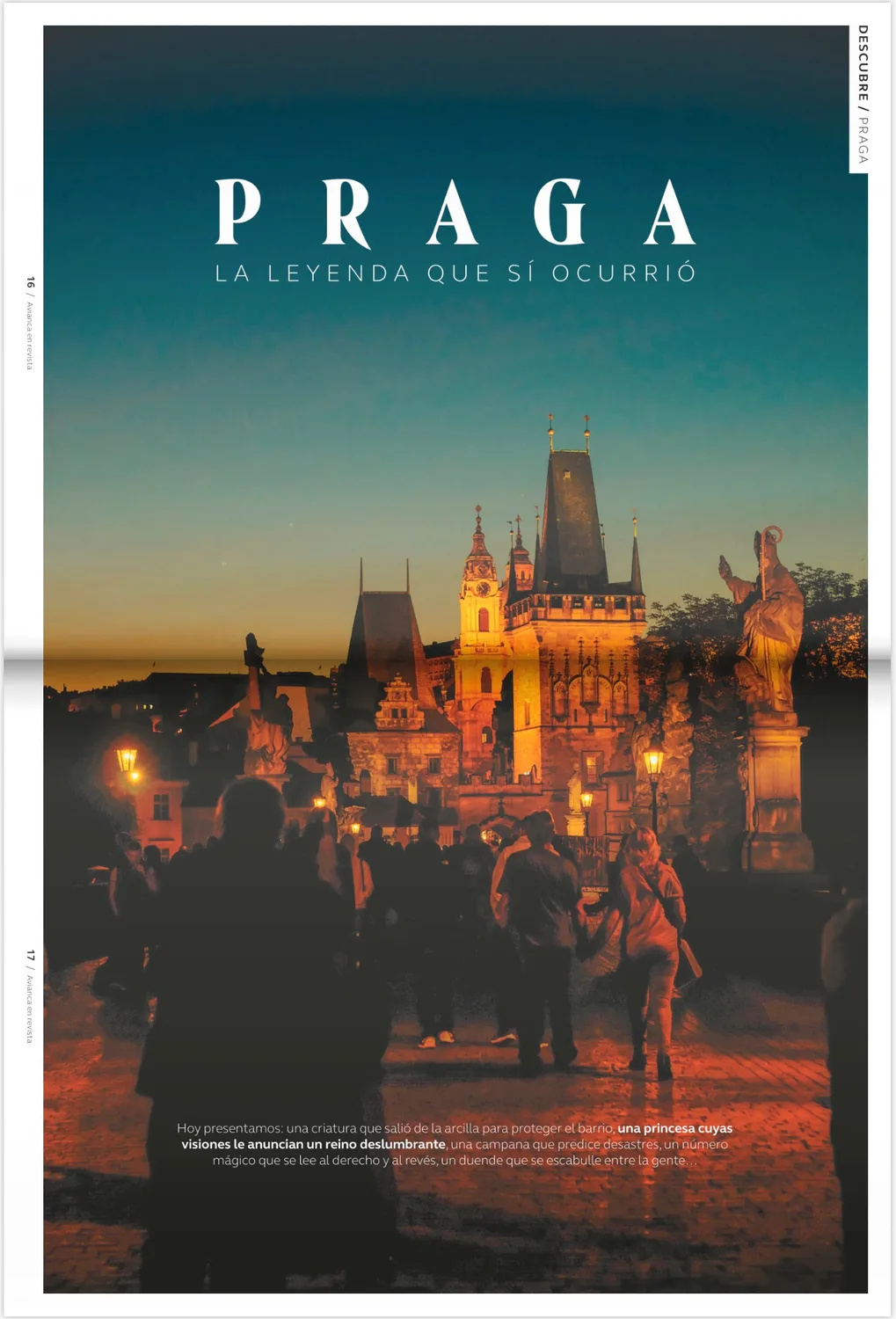 The Prague feature spread inside Avianca en revista