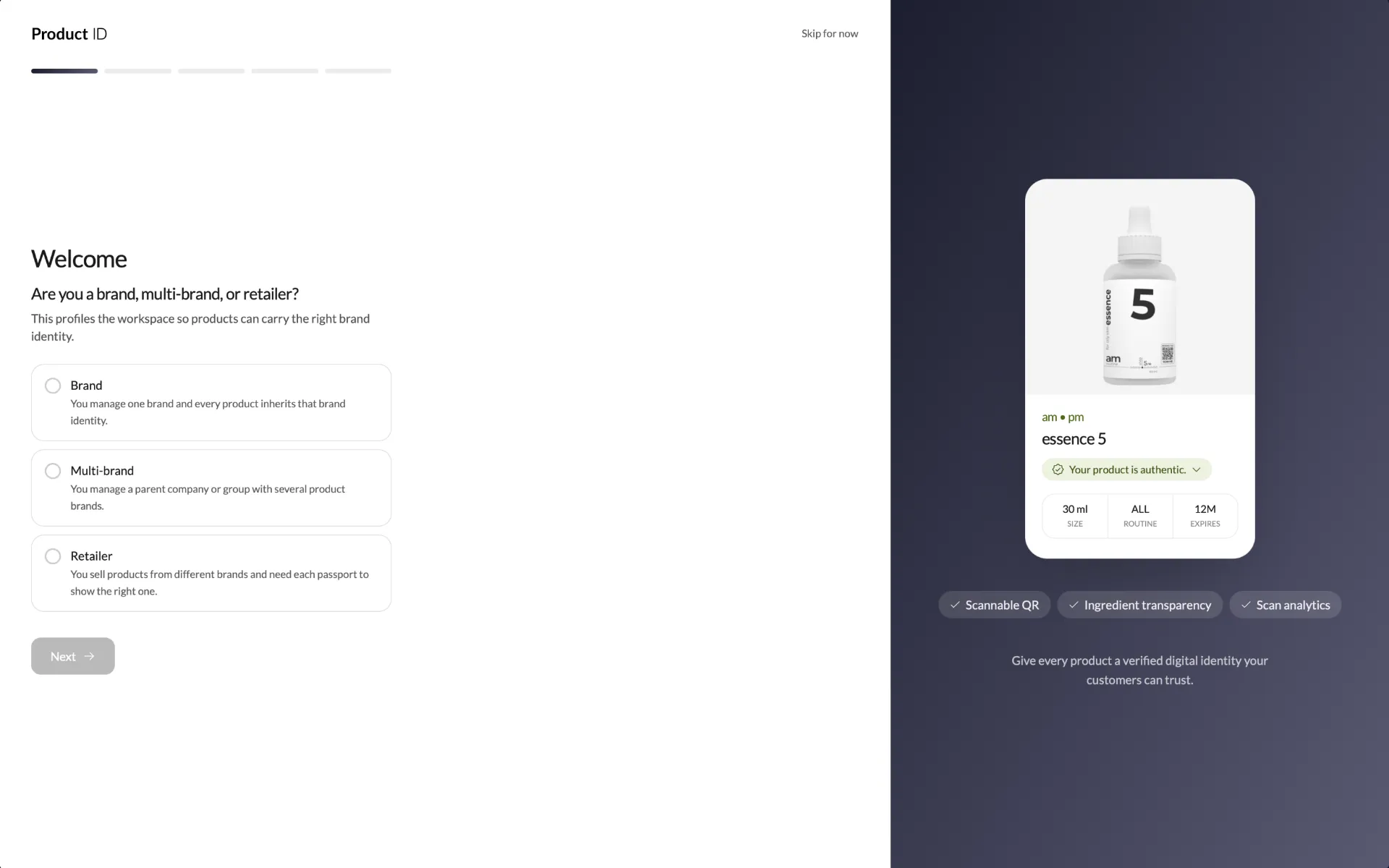Onboarding welcome screen