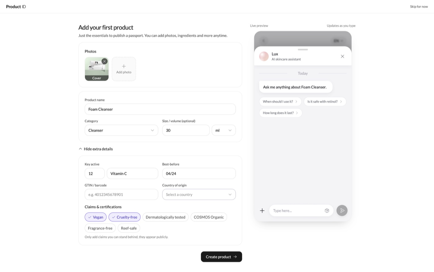 Live passport preview