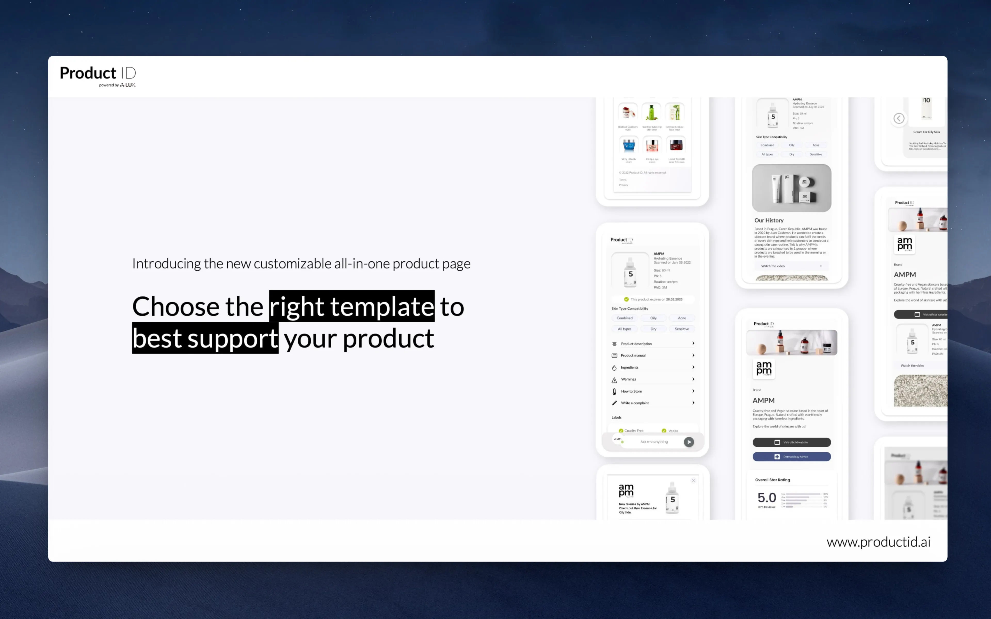 Choosing a customer-facing product page template